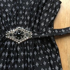 EUC Nina Leonard Sleeveless Beaded Maxi Dress